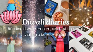 Diwali diaries 🪔 Reading diwali romcom visiting book exhibition celebrating diwali ✨ [upl. by Aryek]