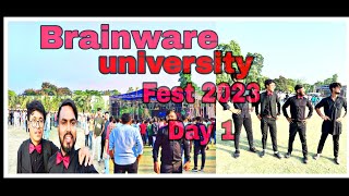 Brainware university 2023 Fest Day 1 Brainware fresher party 2023 Brainware university review 2023 [upl. by Attiuqehs]