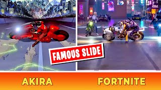 Comparing AKIRA SLIDE to Fortnite Homage in Fortnite Mega [upl. by Cailean]