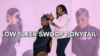 Low Sleek Side Swoop Ponytail  Natural Hair  Best 2022 Method [upl. by Patrizia]