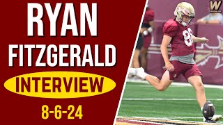 FSU Kicker Ryan Fitzgerald Interview on Added Strength Improving  FSU Football  Warchant TV FSU [upl. by Blasien]