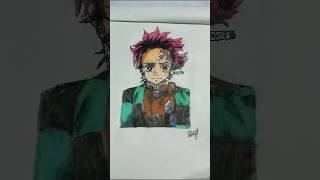 Day 230 days anime drawing challenge tanjiro kamadotanjiro demonslayer day2 2024 shorts [upl. by Aciemaj]