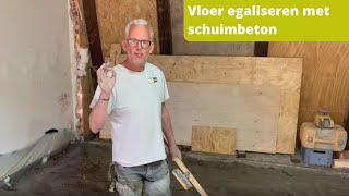 Vloer egaliseren met schuimbeton [upl. by Ahsienauq]