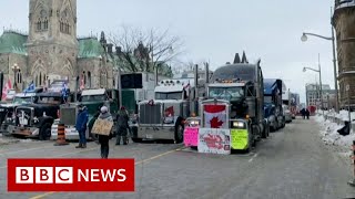 Canada capital Ottawa declares state of emergency over trucker protesters  BBC News [upl. by Drofla363]