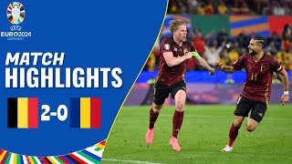 Belgium vs Romania  20  Highlights  Euro 2024 Highlights  kevin de bruyne goal [upl. by Gaivn]