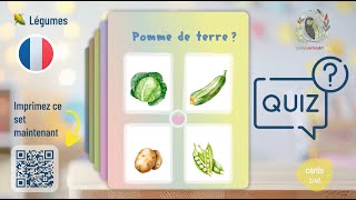 Cartes de légumes  QUIZ  Vegetables Flashcards in French  Apprentissage préscolaire [upl. by Gladwin]