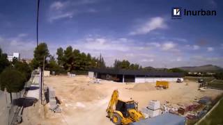 Construcción supermercado Aldi en Yecla timelapse [upl. by Ynnatirb703]