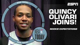 Quincy Olivari reacts to signing his rookie contract with the Lakers 👏  NBA Today [upl. by Anih64]