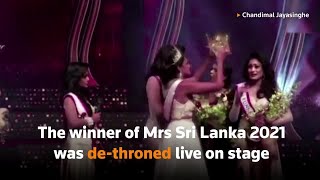 Mrs Sri Lanka reinstated after crownsnatching [upl. by Notluf]