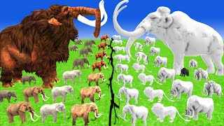 Prehistoric Mammals vs White Mammals Itself  White Mammoth vs Woolly Mammoth Animal Epic Battle [upl. by Nacul]