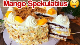 Unfassbar lecker 😋 Mango Spekulatius Torte  Schritt für Schritt Anleitung ganz einfaches Rezept [upl. by Ademla]