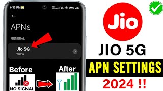 Jio apn settings 2024  Jio apn setting 5g  Jio apn settings for fast internet [upl. by Haven]