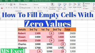 How To Fill Empty Cells With Zero Values in Excel  Replace Blank Cells With Zero in Excel [upl. by Ikin]