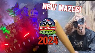 Alton Towers SCAREFEST 2024  New Mazes Themed Foods amp More [upl. by Lacim966]