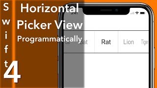 Horizontal UIPickerView Programmatically Swift 4  Xcode 90 [upl. by Assiluy448]