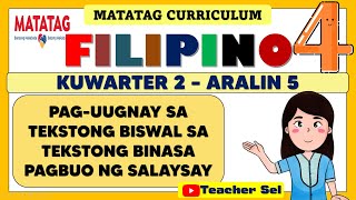 FILIPINO 4 QUARTER 2 WEEK 5 MATATAG  PAGUUGNAY SA TEKSTONG BINASA PAGBUO NG SALAYSAY [upl. by Huey]