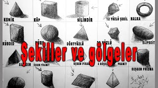 Ders 3 Üç Boyutlu Geometrik Şekiller  Karakalem Şekil ve Gölgelendirme çalışması [upl. by Eledoya]