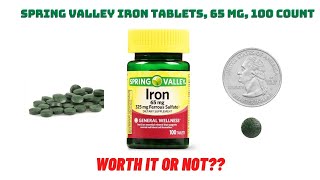 Spring Valley Iron Tablets 65 mg 100 Count [upl. by Bandeen]