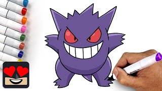 How To Draw Gengar  Pokemon [upl. by Maddalena]