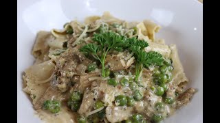 Morel Mushroom Pasta Morel Mushroom Garlic Shallot Wine Butter Cream Pappardelle Pasta [upl. by Oibirot]