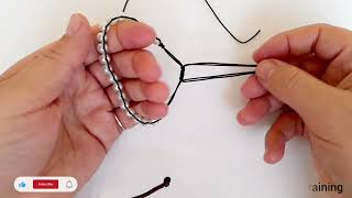 Beaded Bracelet Tutorial Beautiful Jewelry HandmadeHow to make beaded macrame braceletDIY [upl. by Latt]