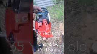 Vintage Dolmar 111 35 years old ChainSaw Cold Start chainsaw timber wood dolmar bobthetoolman [upl. by Ddet320]