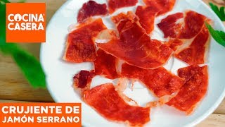 CRUJIENTE DE JAMÓN EN MICROONDAS Y HORNO  Cocina Casera [upl. by Nabi]