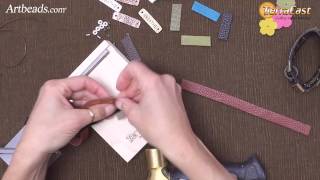 Artbeads Quick Tutorial  Making Rustic Leather Remnant Bracelets with Tracy Gonzales [upl. by Nonnel]