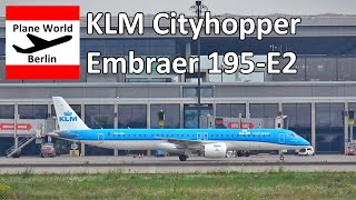 KLM Cityhopper Embraer 195E2 PHNXL landing at Berlin Brandenburg Airport [upl. by Shalom]