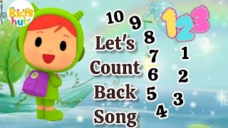 Numbers song  count back song Learn to count backwards Reverse countingnursery rhymeskids songs [upl. by Eiten]