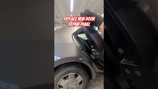 Checking new doorrepair panelCar body Repair Denting and painting auto car automobile [upl. by Nealson966]