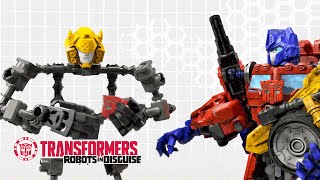 Transformers ConstructBots  Optimus Prime Helps Complete Bumblebee  Transformers Official [upl. by Loughlin]