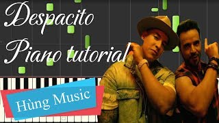 Despacito Piano tutorial  Sheet piano  Luis Fonsi  Despacito ft Daddy Yankee [upl. by Atteroc]