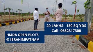 HMDA OPEN PLOTS  IBRAHIMPATNAM Hyderabad 20 LAKHS  150 SQ YDS Near BDL Octopus Call 9652317300 [upl. by Marashio]