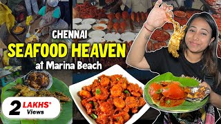 Seafood Heaven at Marina Beach Chennai  Sundari Akka Kadai Crab Prawn Squid amp more Ep7 [upl. by Sukram]