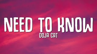 Doja Cat  Need To Know Lyrics [upl. by Queri]