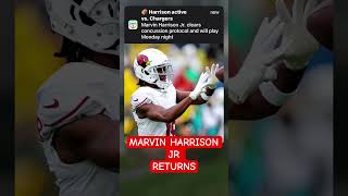 BREAKING MARVIN HARRISON JR RETURNS [upl. by Everard]