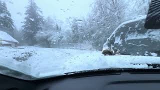 Honda Ridgeline 2023 going up a steep snowy driveway First snow Dean Wintercat SST Studded Tires [upl. by Ealasaid]