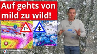 Auf gehts von mild zu wild  Sturmgefahr Nassschnee satte Tiefs [upl. by Yliram]