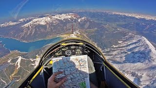 STRECKENFLUG mit WINDENSTART  Ka8  LOWI  Innsbruck  Tiroler Alpen [upl. by Fabiola662]