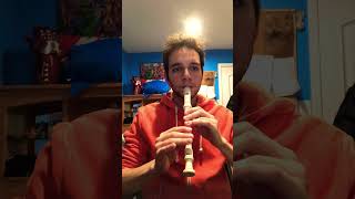 Playing the Krusty Krab theme song on recorder 1st time short spongebob music [upl. by Aglo]