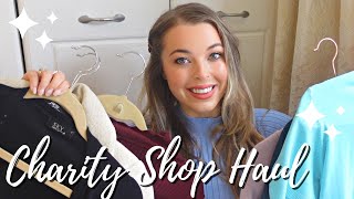 Charity shop haul uk  thrifting clothes in charity shops 2021 [upl. by Virgel761]