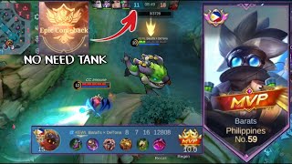 NO NEED TANK  BARATS CORE PURE TANK EMBLEM amp BUILD  BARATS SHOW HOW TO EPIC COMEBACK  MLBB🦖 [upl. by Sharpe]