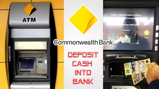 How To Deposit Money At ATM Commonweath Bank  Insert Cash Into Bank Account [upl. by Twedy]