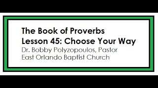 The Book of Proverbs – Lesson 45 Choose Your Way [upl. by Ches]