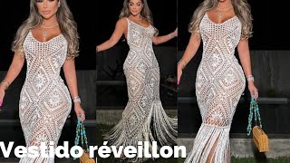 Vestido réveillon crochêAula 1 MOTIVOS todos os tamanhos P M G GG [upl. by Yovonnda]