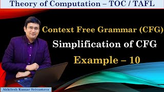 Simplification of Context Free Grammar CFG  Example 10 [upl. by Elianore372]