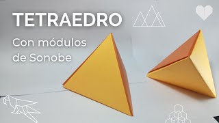 Cómo armar un Tetraedro con módulos de Sonobe origami [upl. by Enrica41]