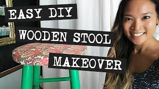 Easy DIY Wooden Stool Makeover [upl. by Eusoj]