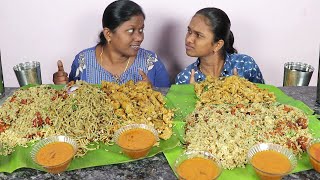 Noodles vs Kothu Parotta VS Chicken Rice Eating Challenge in Tamil Foodies Divya Vs Anushya [upl. by Enelrad]